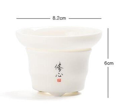 Chinese Dehua Porcelain Tea Drain Tea Filter Kung Fu Tea Set Tea Strainer