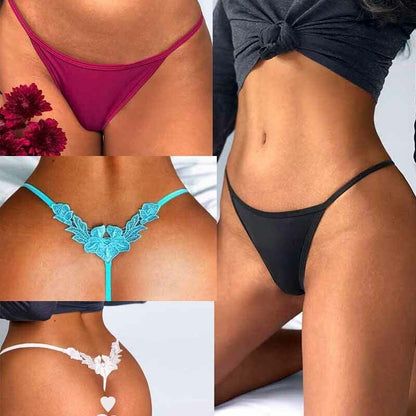Babydoll G-String Women Thong T-Back Panties High Cut Floral Lingeries Sleepwear