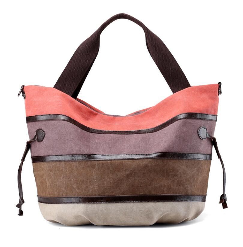 Large Summer Colorful Canvas Shoulder Bag Fashion Shopping Bag 48*20*40 CM Beach