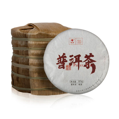 357g Pu-erh Cooked Tea Cake Ripe Tea Great Original Shu Pu'er Tea Made in China