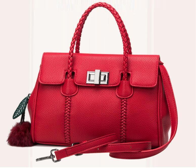 Faux Leather Chinese Style handbag Women's Fashion PU shoulder bag Tote Purse