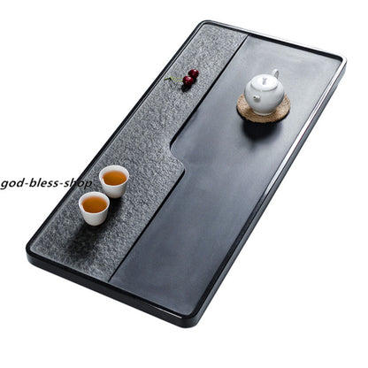 Complete Stone Tea Tray Heavy Black Stone Tea Table Simple Design Water Draining
