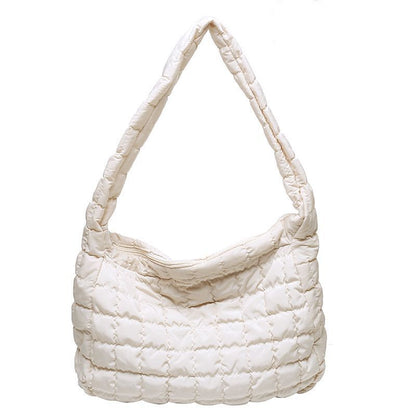 Soft Down Fabric Shoulder Bag Big Underarm Pack Large Purses Waterproof Nylon