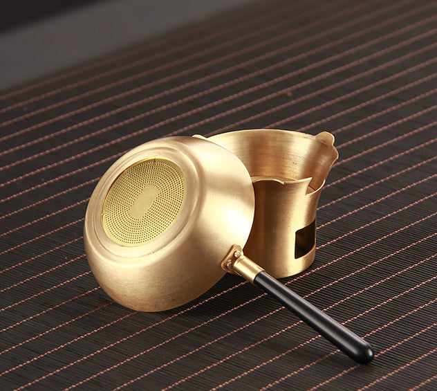 Copper Filter Net With Handle Chinese Tea Accessories Tea Strainer With Holder