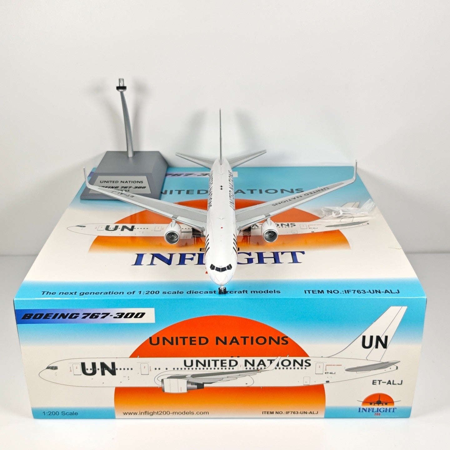 1:200 InFlight United Nations Boeing 767-300 ET-ALJ Airplane Diecast Plane Model