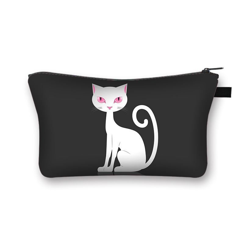 Cute Cat Print Cosmetic Traveling Makeup Bags Cosmetic Storage Purses 5*20*10 CM