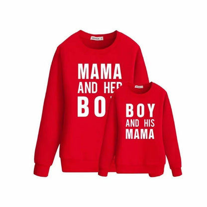 Matching Outfits Clothes Son T-Shirt Woman Kids Baby Winter Sweater Family Tops