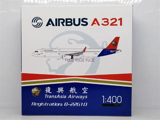 Dream Air TransAsia Airways for Airbus A321 B-22610 1:400 plane Pre-built Model