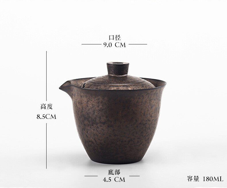 Ceramic Tea Bowl Sancai Cover Bowl Teacup Tea Maker Stoneware Hand Grab Pot