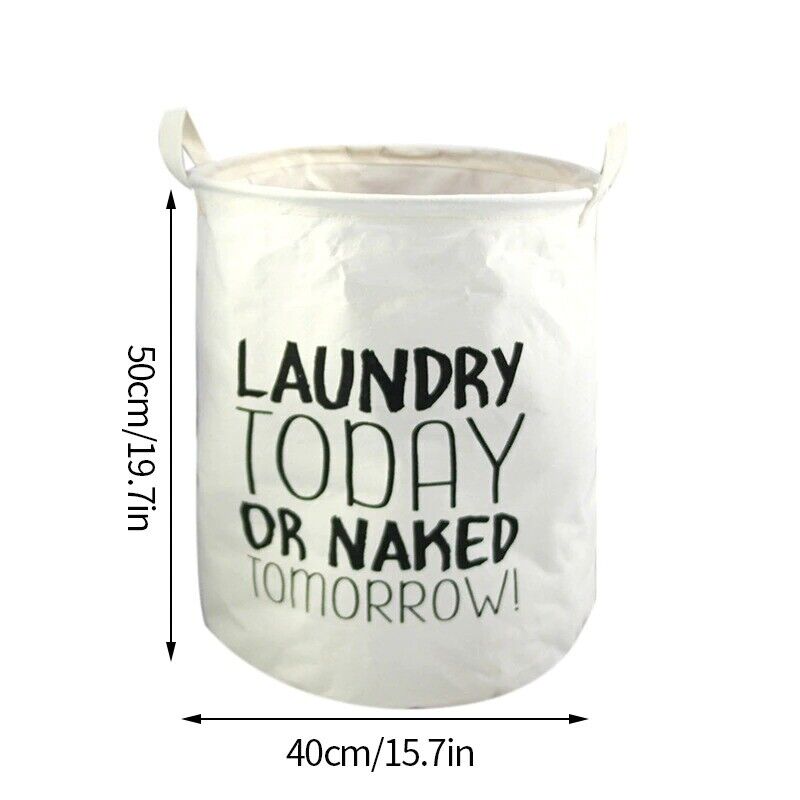 Laundry Basket Folding Dirty Clothes Organizers Storage Bag 50x40cm Cotton Linen