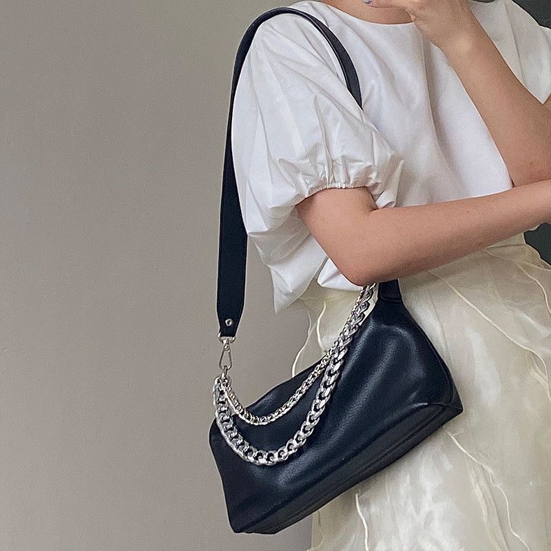 Messenger Bag Synthetic Leather Elegant Chain Purse Shoulder Crossbody Pouch