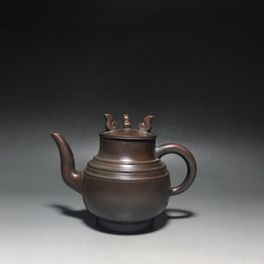 vintage chinese yixing purple clay teapot zisha ceremony carving Collectible art