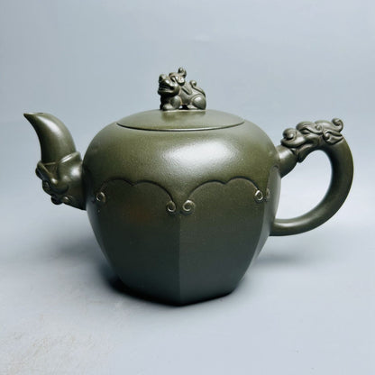 Vintage China Yixing Purple Clay Teapot Zisha Ceramic Carving Exquisite Teaware