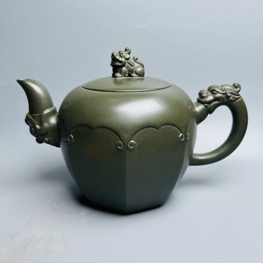 Vintage China Yixing Purple Clay Teapot Zisha Ceramic Carving Exquisite Teaware