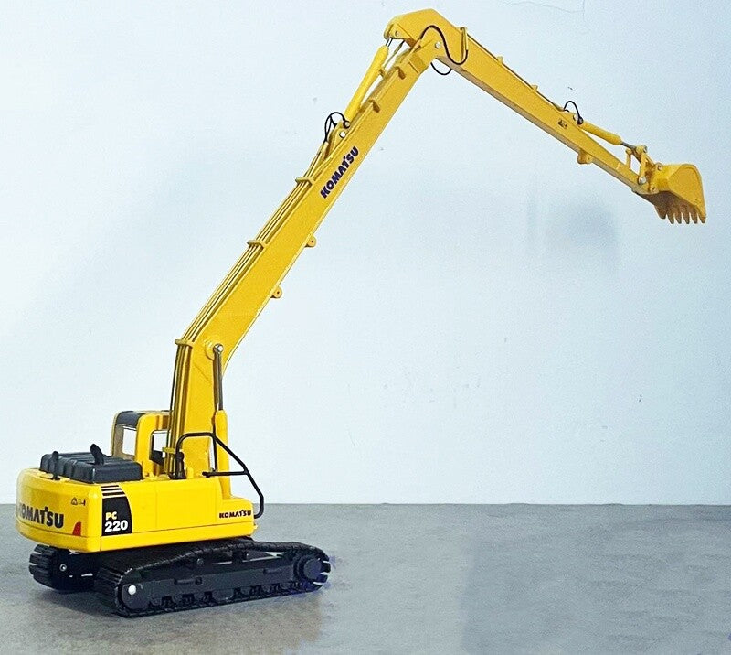 1:50 PC220-10 Extended Arm Excavator Contruction Machine Equipment Diecast Model