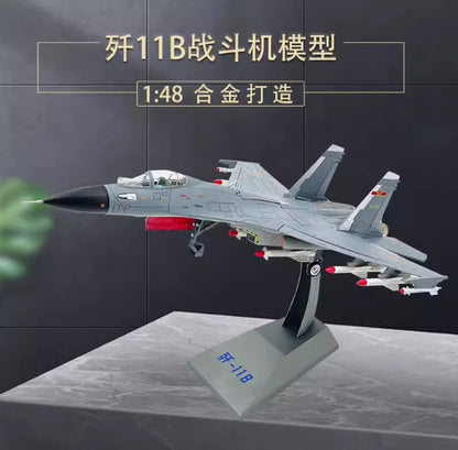 1:48 44CM CHINA J-11B Fighter Jet Airplane Diecast Military Aircraft Plane Model