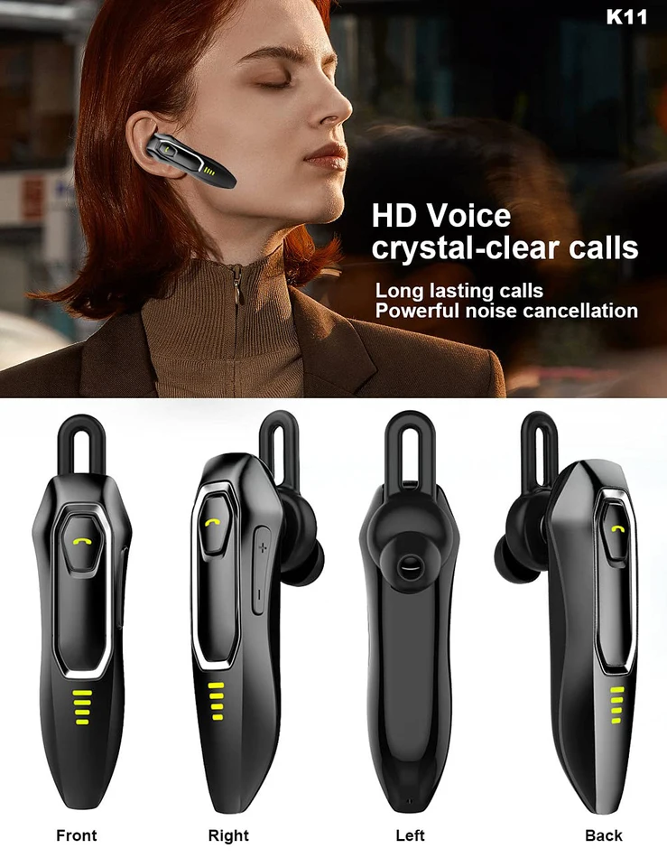 Trucker Wireless Bluetooth 5.0 Earpiece Headset Mic Earbud Noise Cancelling USA