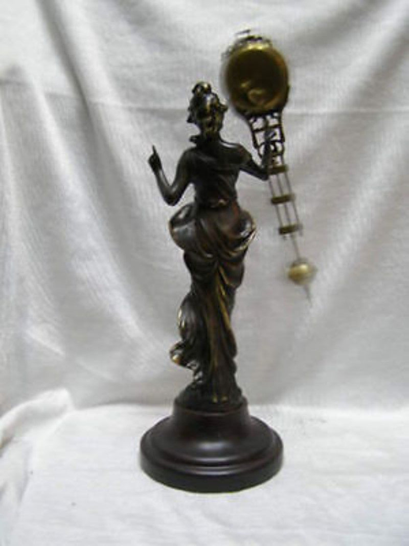 Chinese Wonderful Attractive Copper Statue Belle Swing Machine Clock