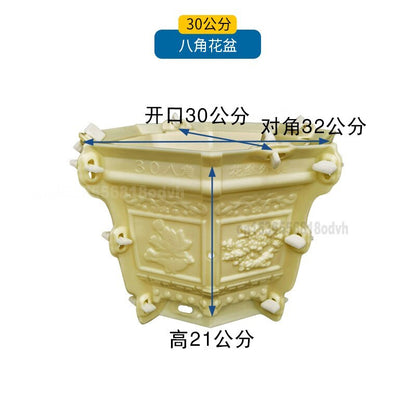 Cement Flower Mold Flower Pot European Style Bonsai Model Concrete Hexagonal Pot