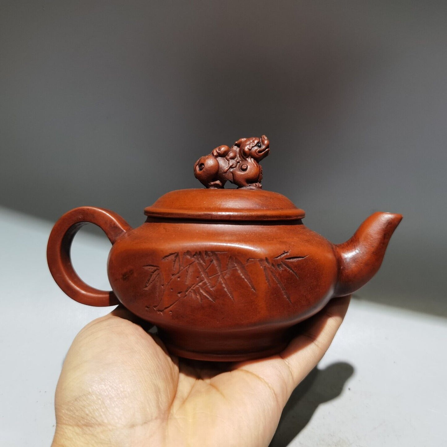 chinese yixing purple clay teapot tea set pot zisha ceramic beast figurine art
