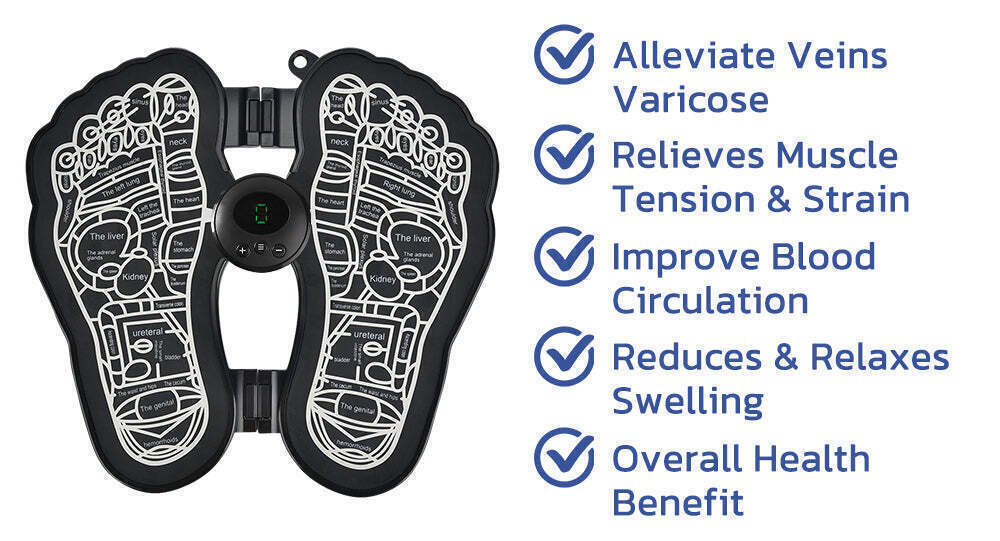 EMS Bioelectric Acupressure Point Massager Pad Electric Foot Stimulator Pain Relief NEW-
