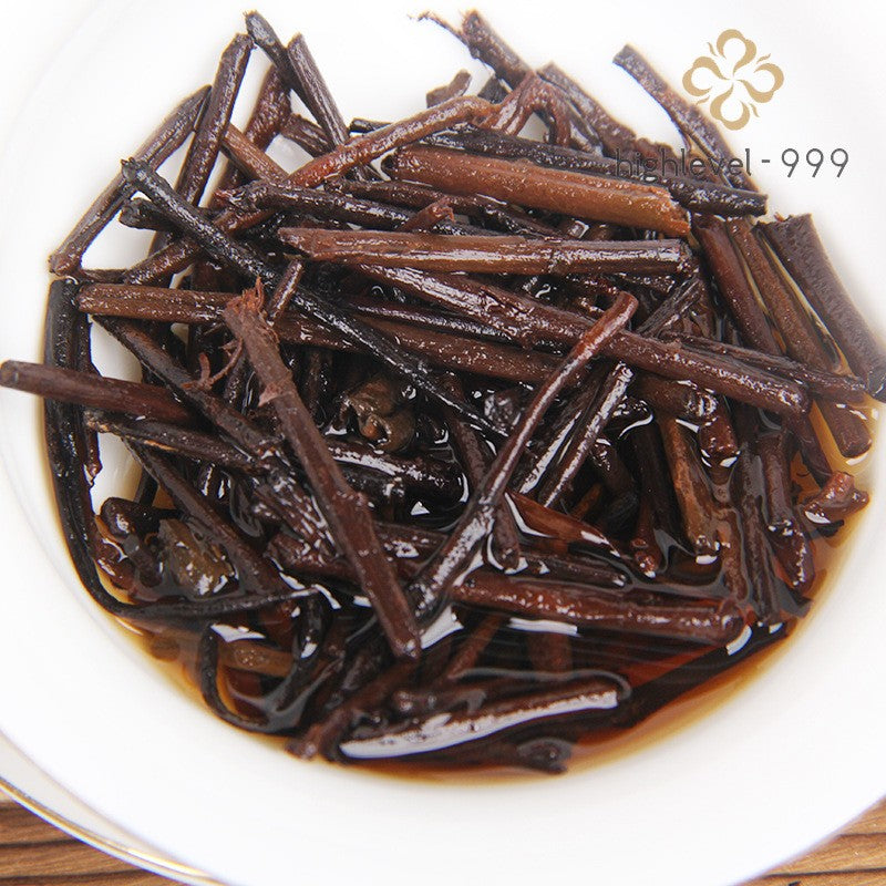 250g Ripe Puer Tea Brick Bulangshan Menghai Yunnan Camphor Aroma Aged Tea