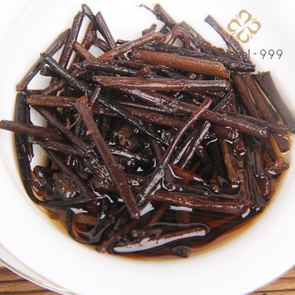 250g Ripe Puer Tea Brick Bulangshan Menghai Yunnan Camphor Aroma Aged Tea