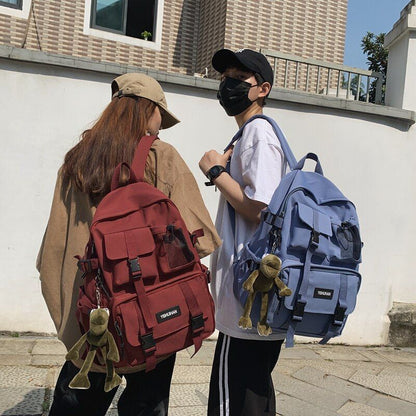 Black Nylon Casual Travelling Backpacks AntiTheft Rucksack School Bag 31*15*45CM