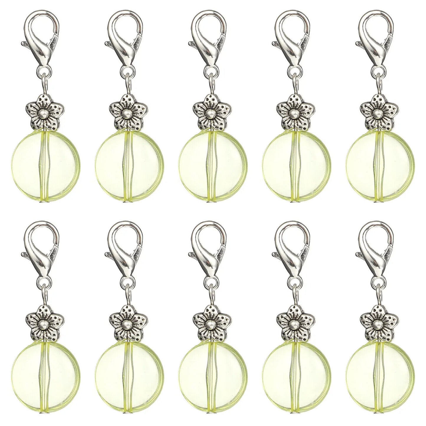Knitting Stitch Markers 10Pcs Resin Beads Metal Angel Crochet Craft Locking Tool
