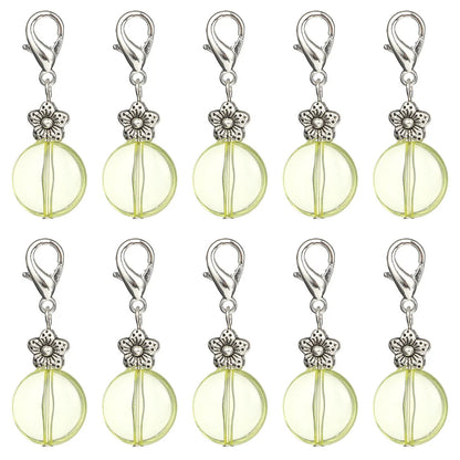 Knitting Stitch Markers 10Pcs Resin Beads Metal Angel Crochet Craft Locking Tool