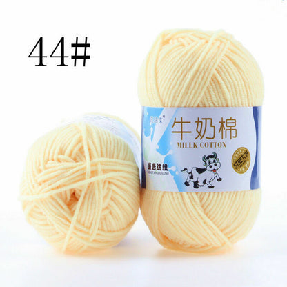 Hot Sale 50g Hand-woven Chunky Yarn Soft Milk Cotton Knitting Baby wool yarn