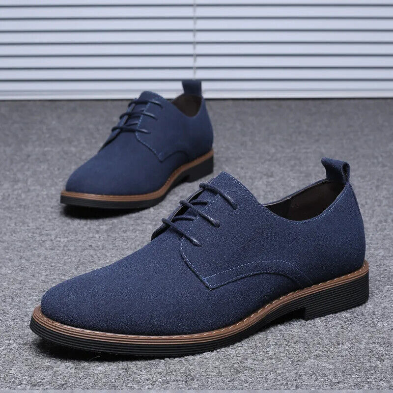 Men Suede Shoes Blue Shoes Men Flats Men Sneakers Casual Men Shoes