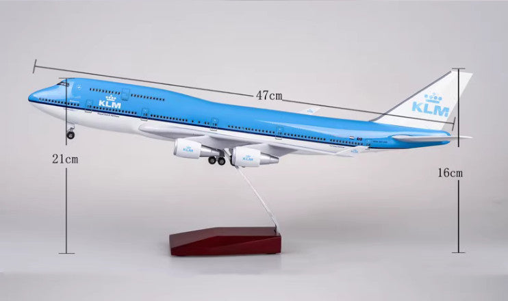 1:150 47CM KLM BOEING 747-400 Aeroplane Landing Gear Resin Aircraft Plane Model