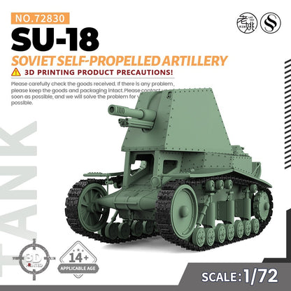 SSMODEL SS72830 25mm Military Model Kit Soviet SU-18 Self-Propelled Artillery