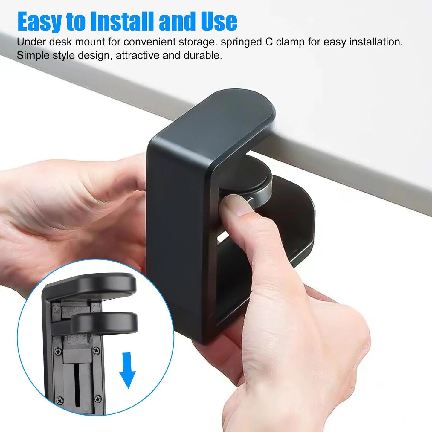 Rotating Headphone Stand Gaming Headset Holder Adjustable Under Desk Hanger Lot