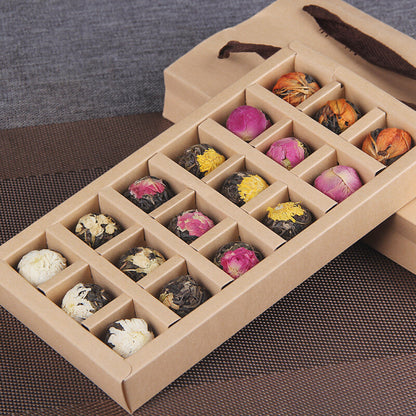 Handmade Ball-shaped Assorted Flowers Flowering Pu-erh Tea Raw 18 Pcs (120g)
