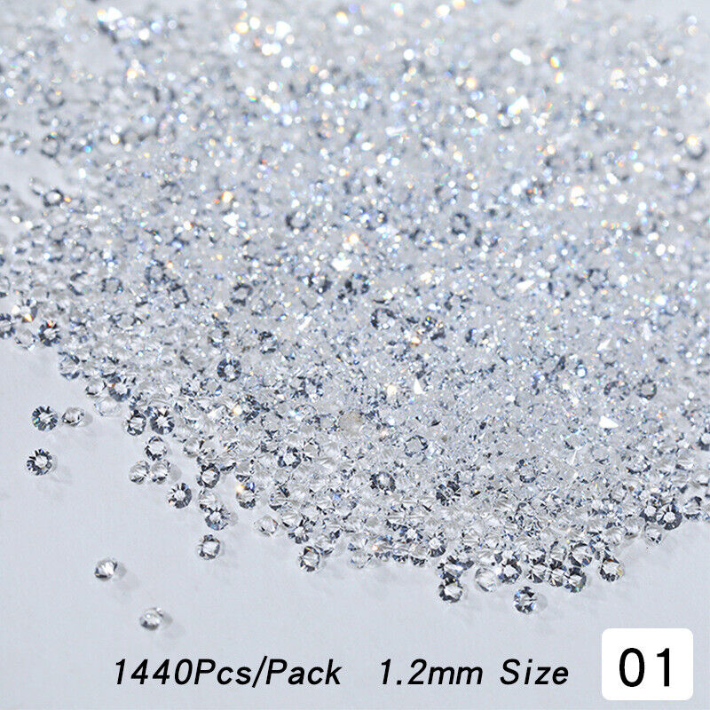 1440pc/bag Crystal AB Gold 3D Flat Back Crystal Nail Art Rhinestones Decoration