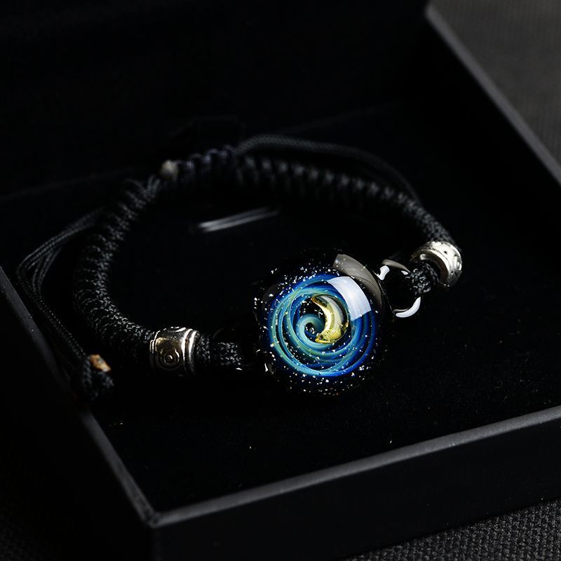 Men Women Beaded Bracelets Nebula Cosmic Handmade Galaxy Couple Jewelry Presents