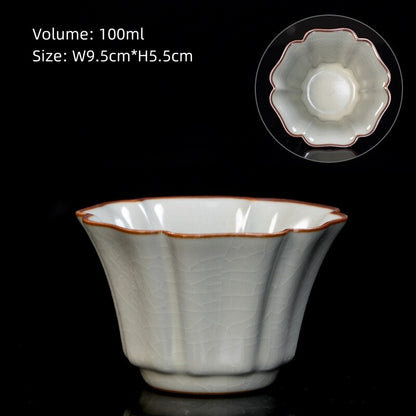 Boutique Ruyao Craft Tea Cup One Piece Crackle Glaze Porcelain Master Cup Marked