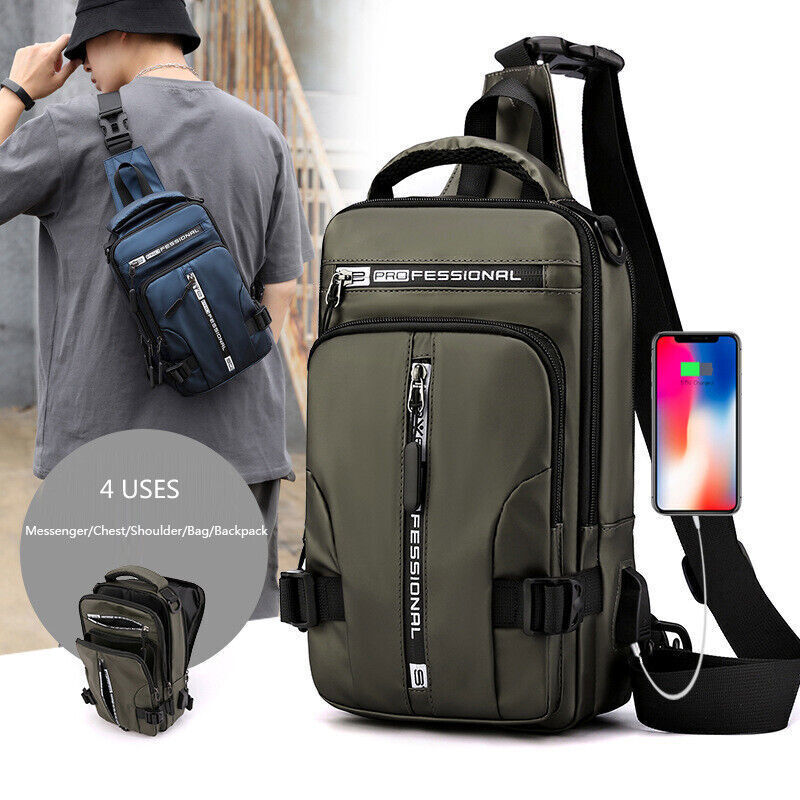 Men Nylon Backpack Cross body Shoulder Bag Male Messenger Chest Bags New