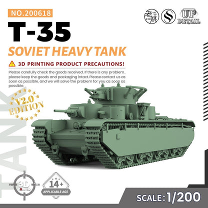 SSMODEL SS618 1/200/350/700 Military Model Kit Soviet T-35 Heavy Tank