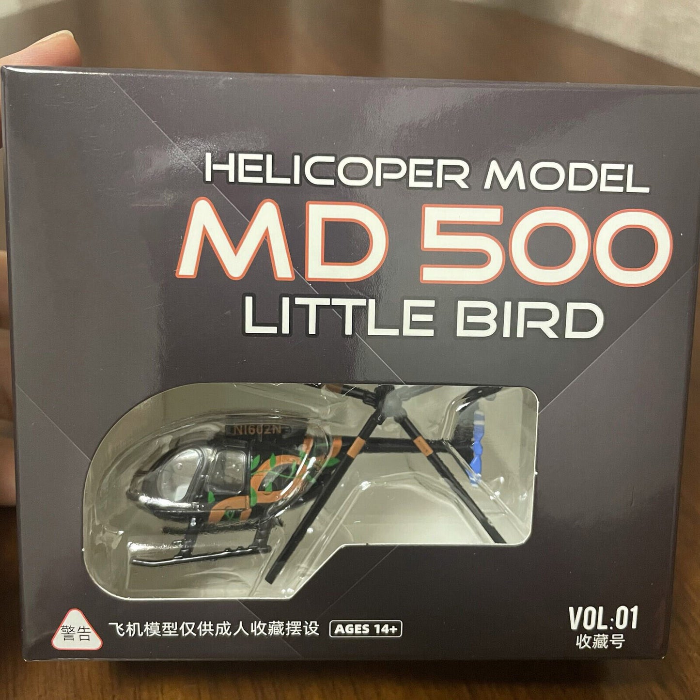 7.4cm Diecast Alloy 1/100 Scale USA Bird MD500 Helicopter Model Collection