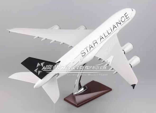 45CM STAR ALLIANCE AIRBUS A380 Passenger Airplane Resin Aircraft Aeroplane Model