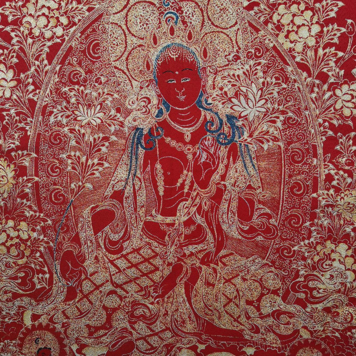 36" Tibet Tibetan Cloth Silk Red Tara Guanyin Kwan-yin Tangka Thangka Painting
