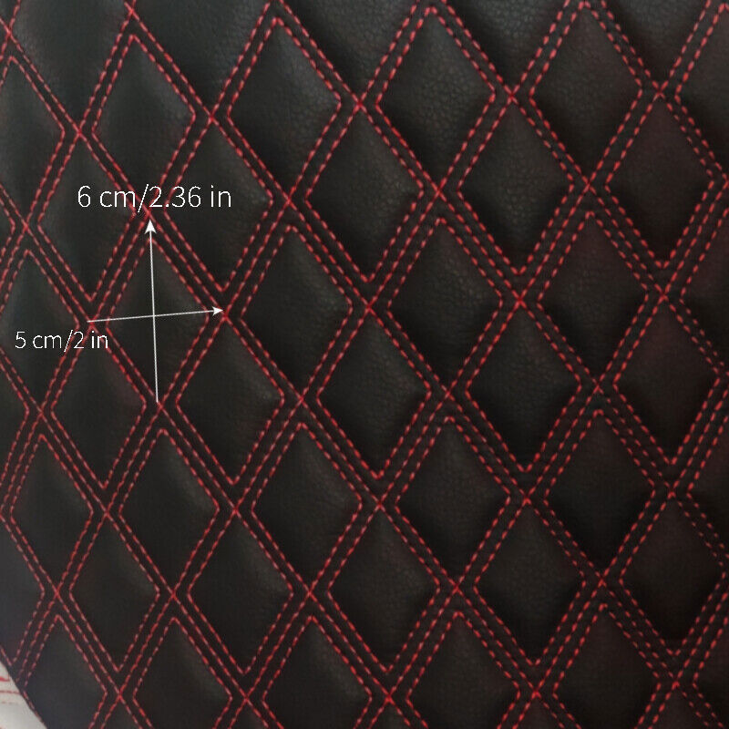 Double Thread Quilted Faux Leather Vinyl Fabric Foam Backing Upholstery Cushion