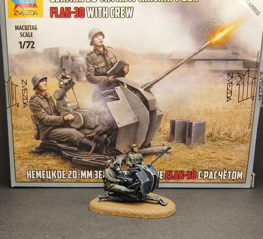 1/72 World War II German Air Defense Artillery+Soldier Model