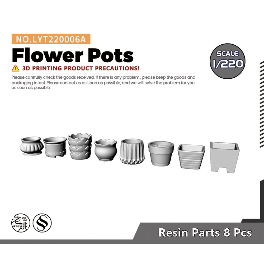 Yao's Studio LYT220006A 1/220 Model Railroads Display Prop Flower Pots