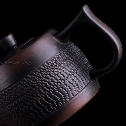 China JianShui Purple Pottery Tea Pot Creative Handmade Pot Xishi Ball Infuser