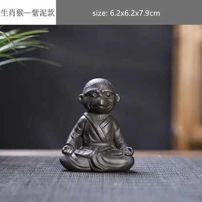 Creative Purple Sand 12 Zodiac Animal Decoration Tea Pet Lovely Desktop Ornament