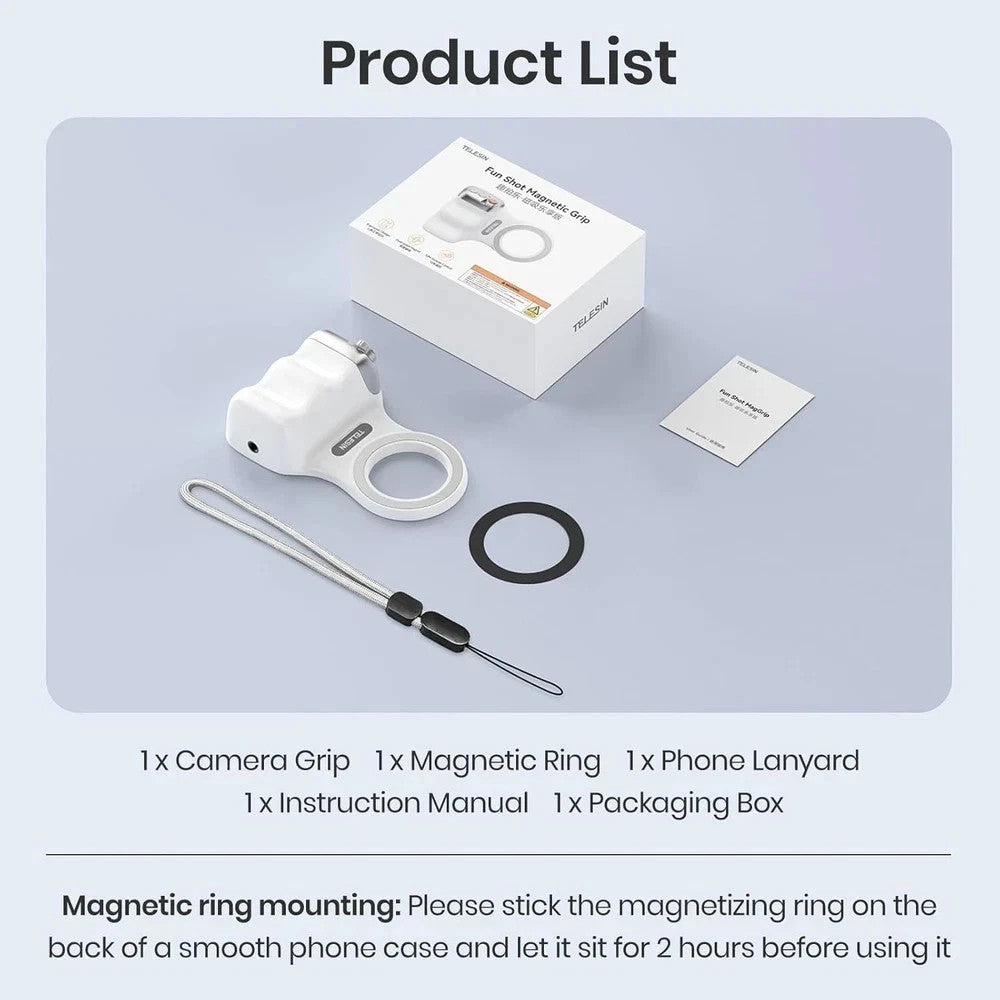 Magnetic Phone Camera Grip, Smartphone Shooting Holder Selfie Handle Snap with